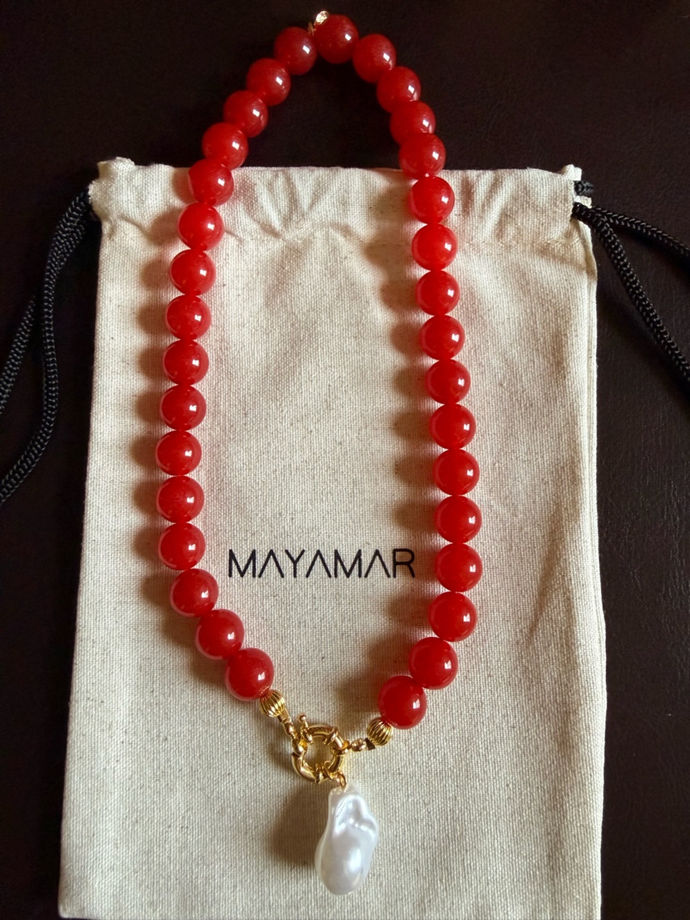 Mayamar Garnet Beaded Necklace